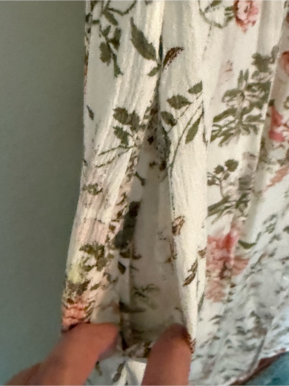 Frye Cream Maxi Dress with Pink Floral Print - Picture 5 of 8